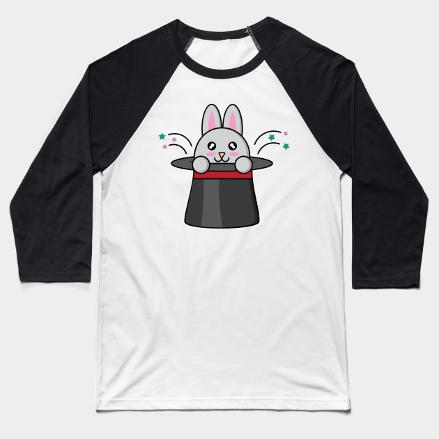 A Rabbit and a Magic Hat Baseball T-Shirt by Shelby Ly Designs